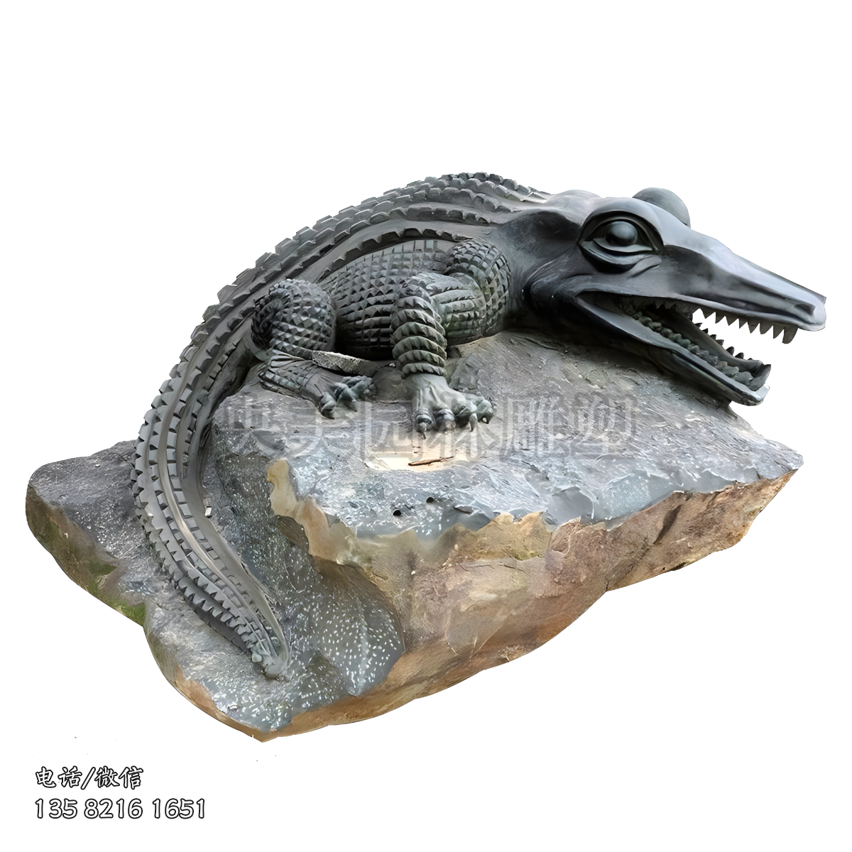 青石鱷魚雕塑