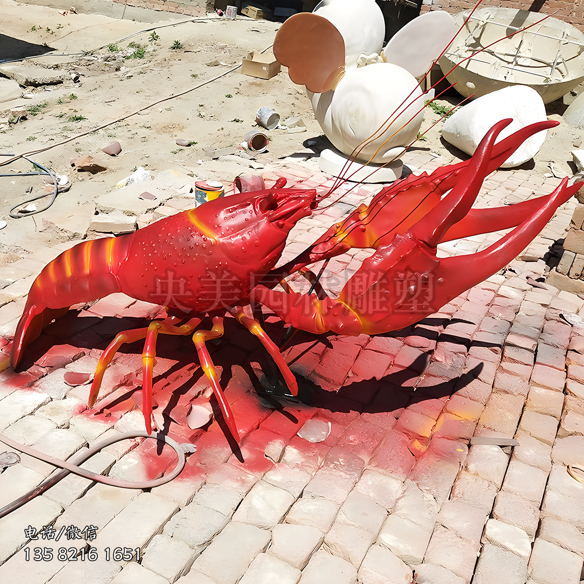 玻璃鋼仿真龍蝦雕塑
