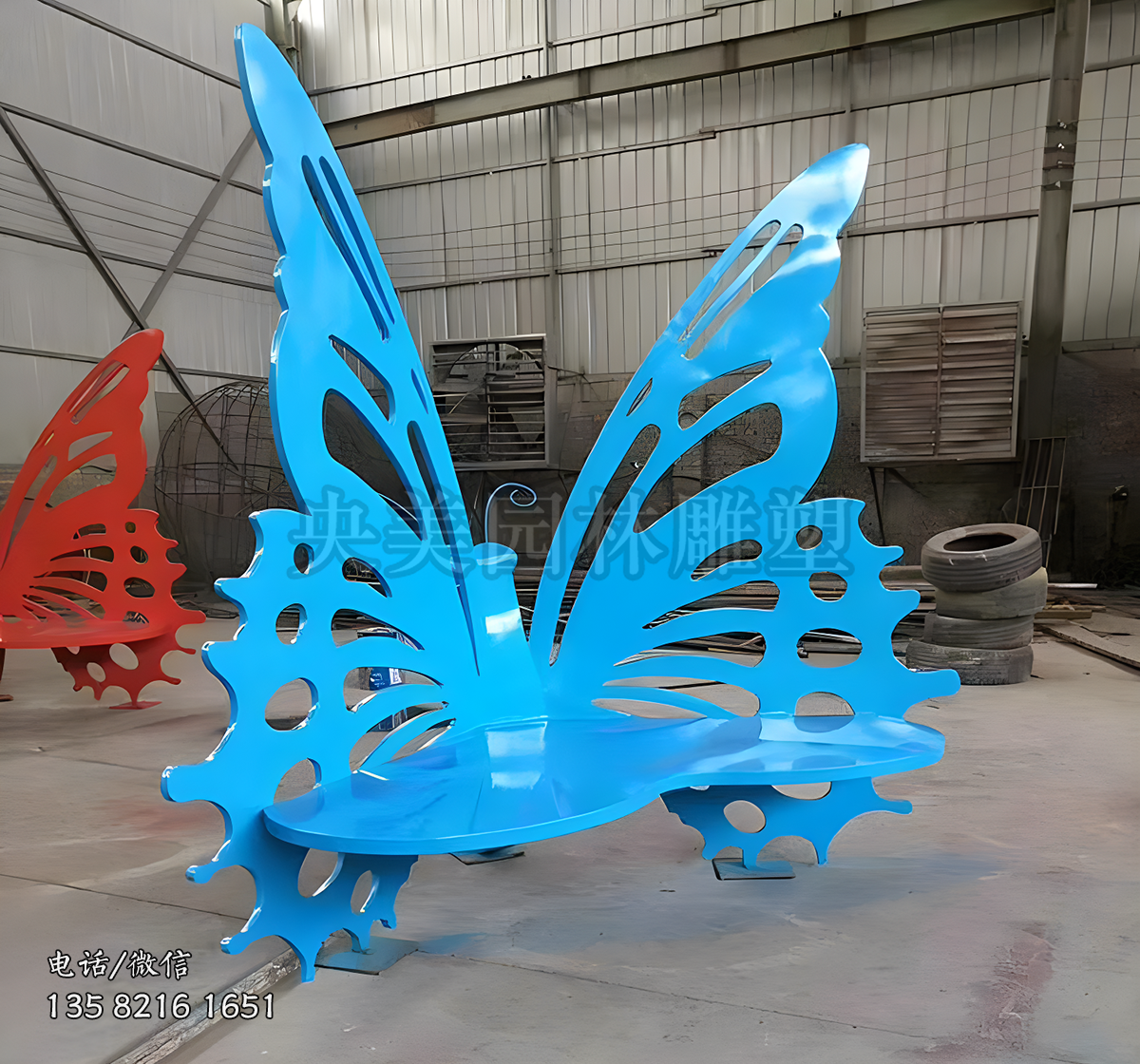 蝴蝶座椅不銹鋼雕塑