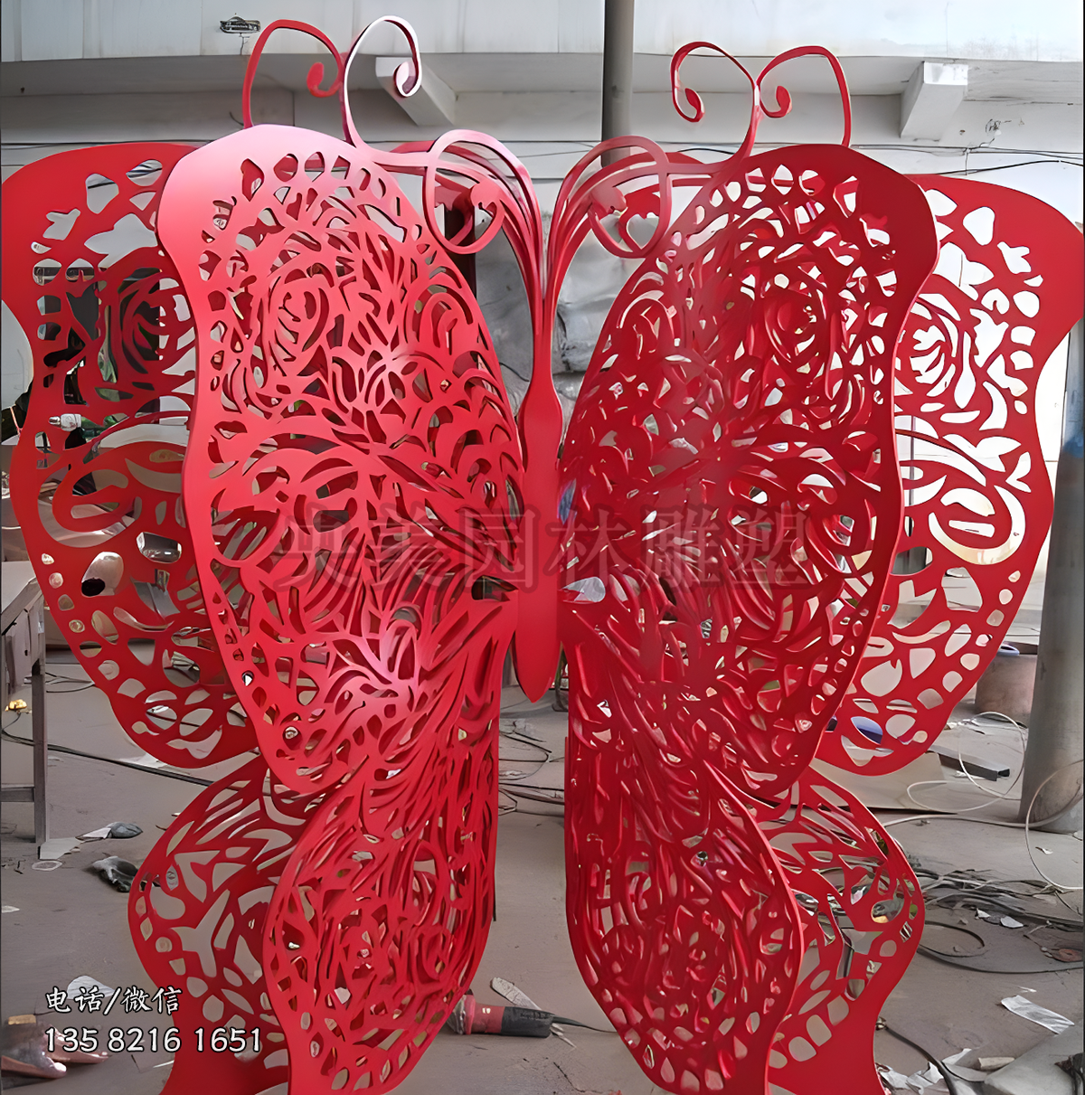 不銹鋼鏤空蝴蝶雕塑