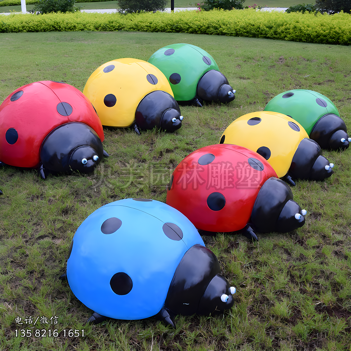 玻璃鋼彩繪瓢蟲雕塑