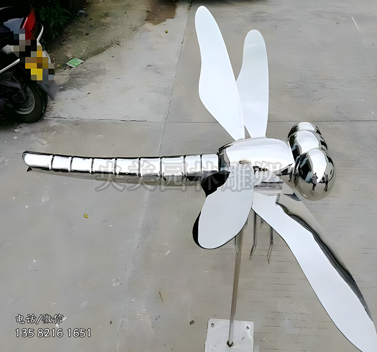 鏡面不銹鋼蜻蜓雕塑