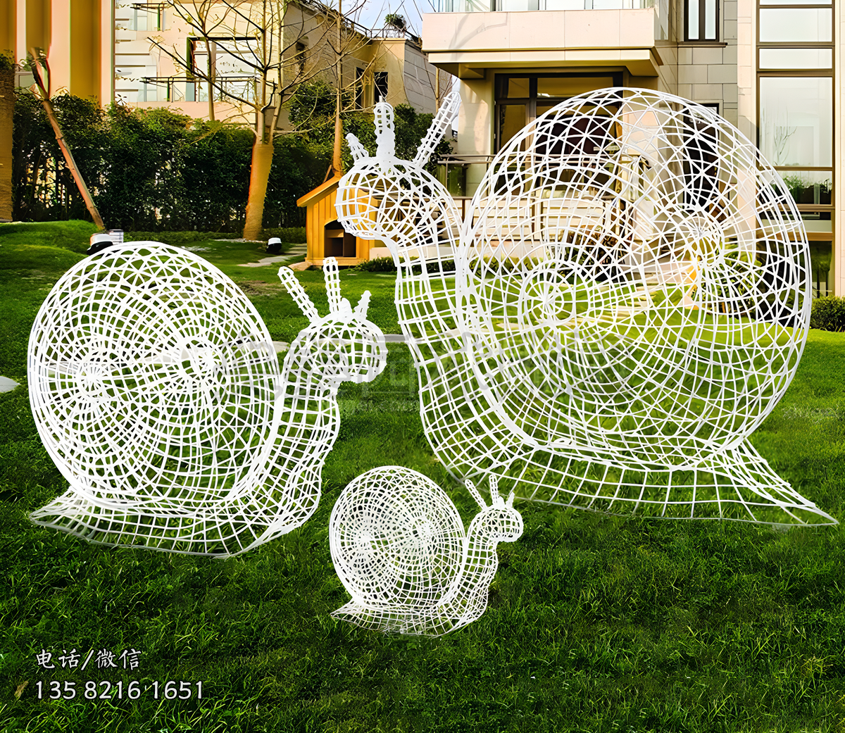 不銹鋼編織網(wǎng)格蝸牛雕塑擺件