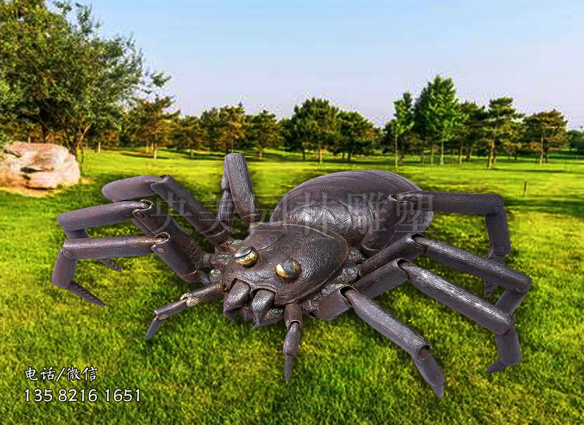 鑄鐵仿真蜘蛛雕塑