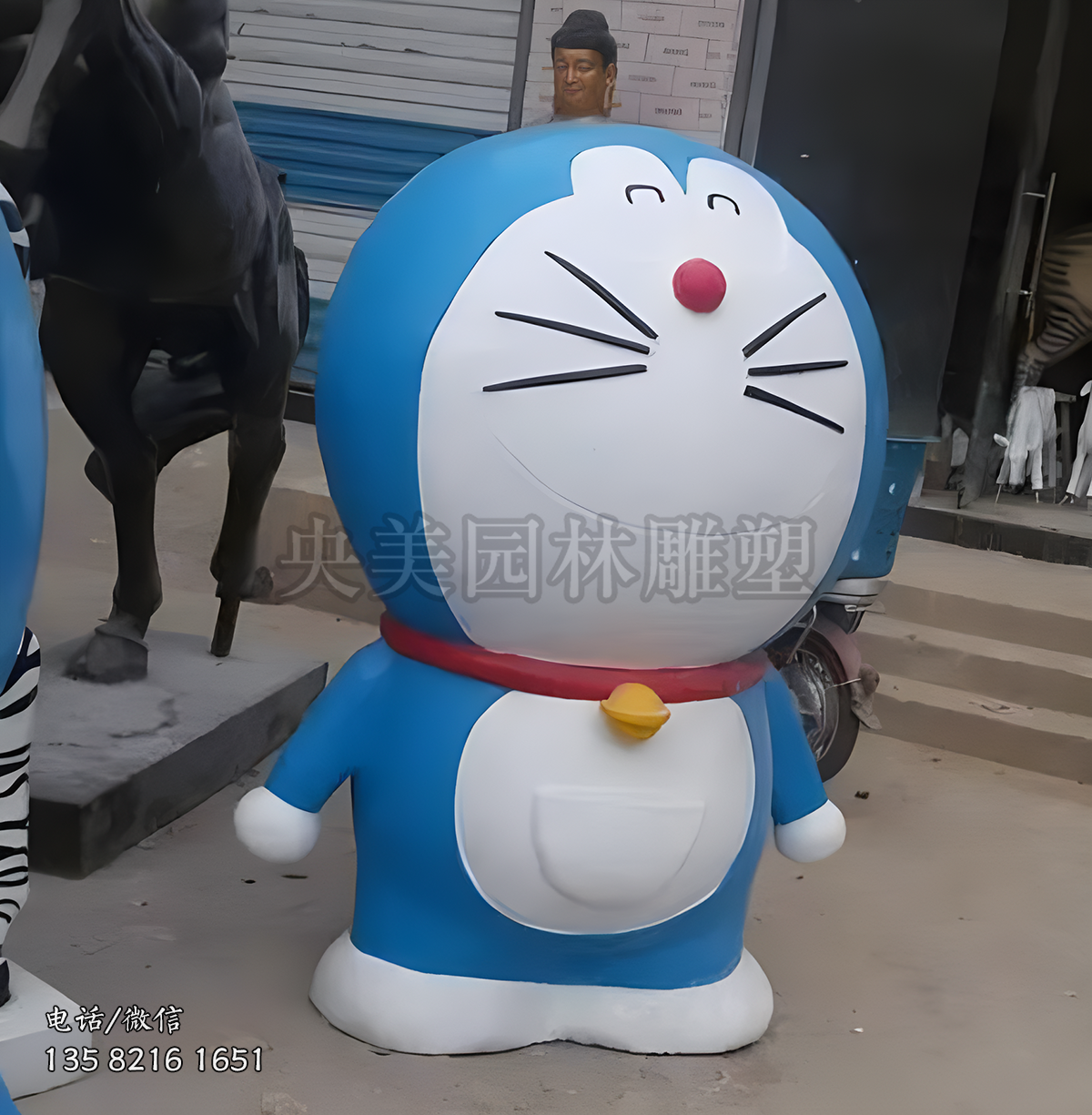 玻璃鋼卡通貓哆啦A夢雕塑