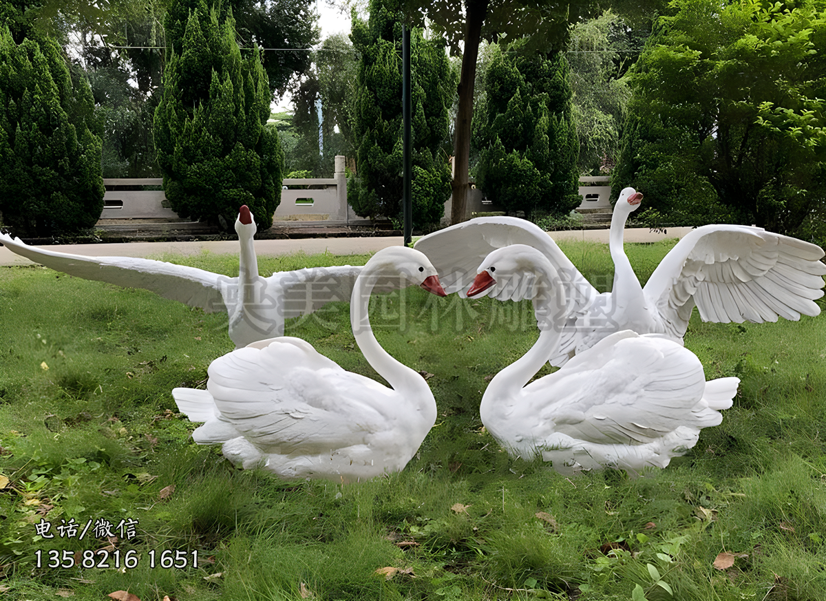 仿真動(dòng)物玻璃鋼天鵝雕塑