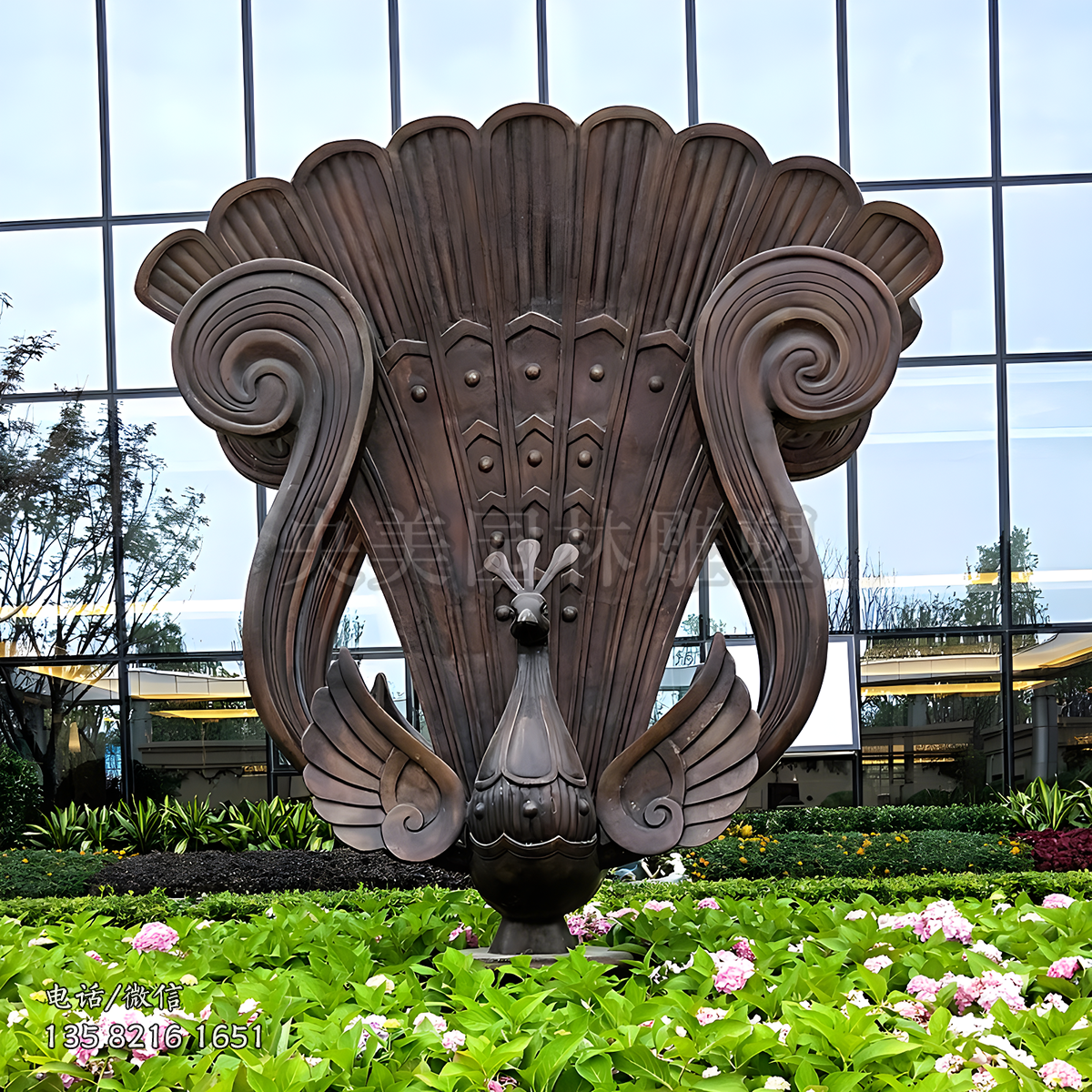 紫銅鍛造鍛銅孔雀銅雕