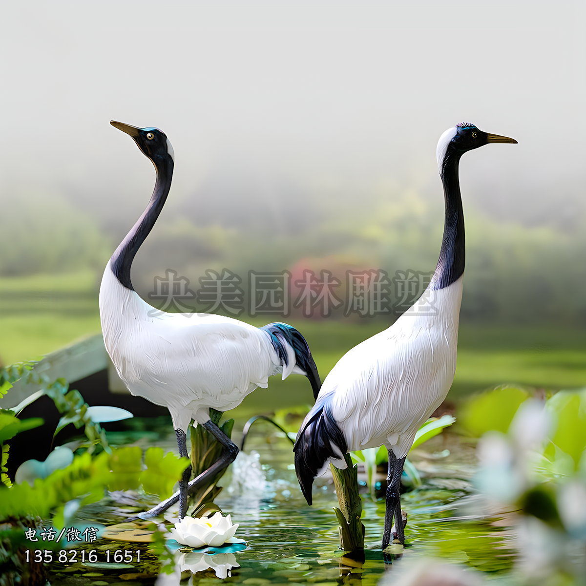 玻璃鋼仿真動(dòng)物鶴雕塑