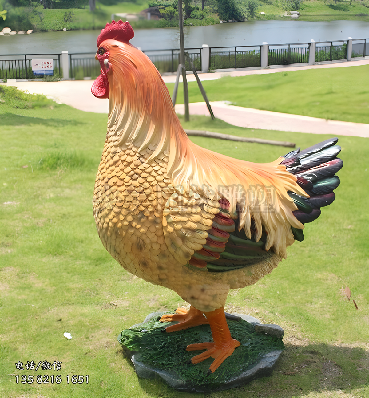 玻璃鋼彩繪母雞仿真動(dòng)物雕塑