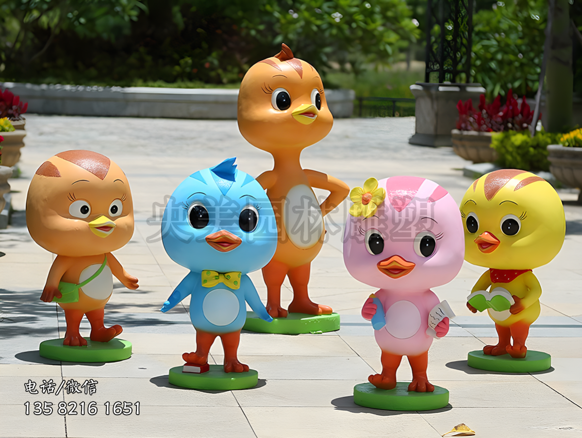 萌雞小隊(duì)卡通動(dòng)漫雕塑