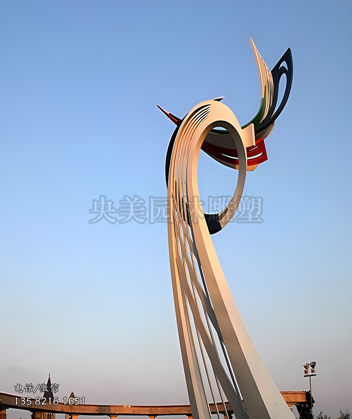 不銹鋼抽象鳳凰創(chuàng)意景觀雕塑