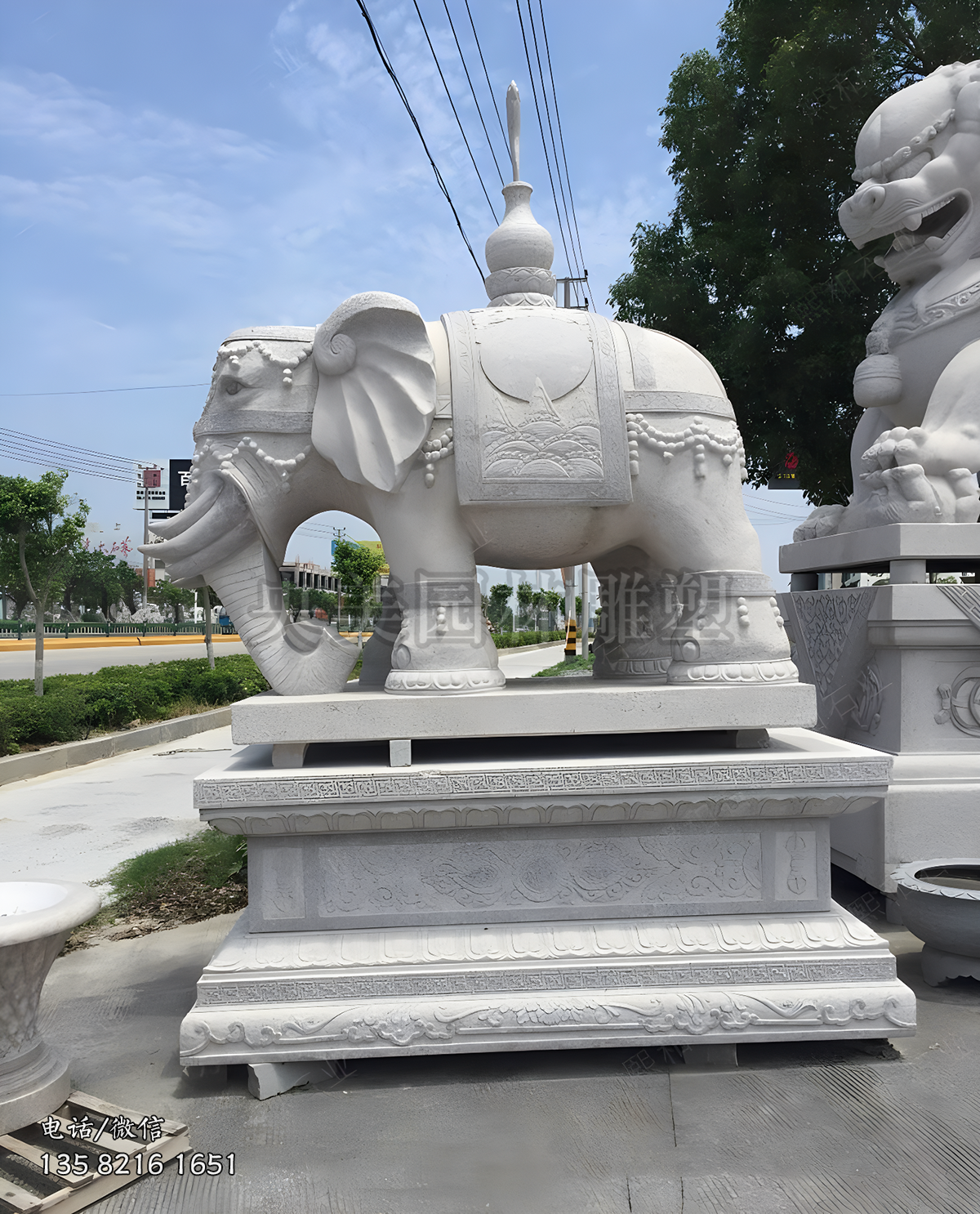 花崗巖大象石雕