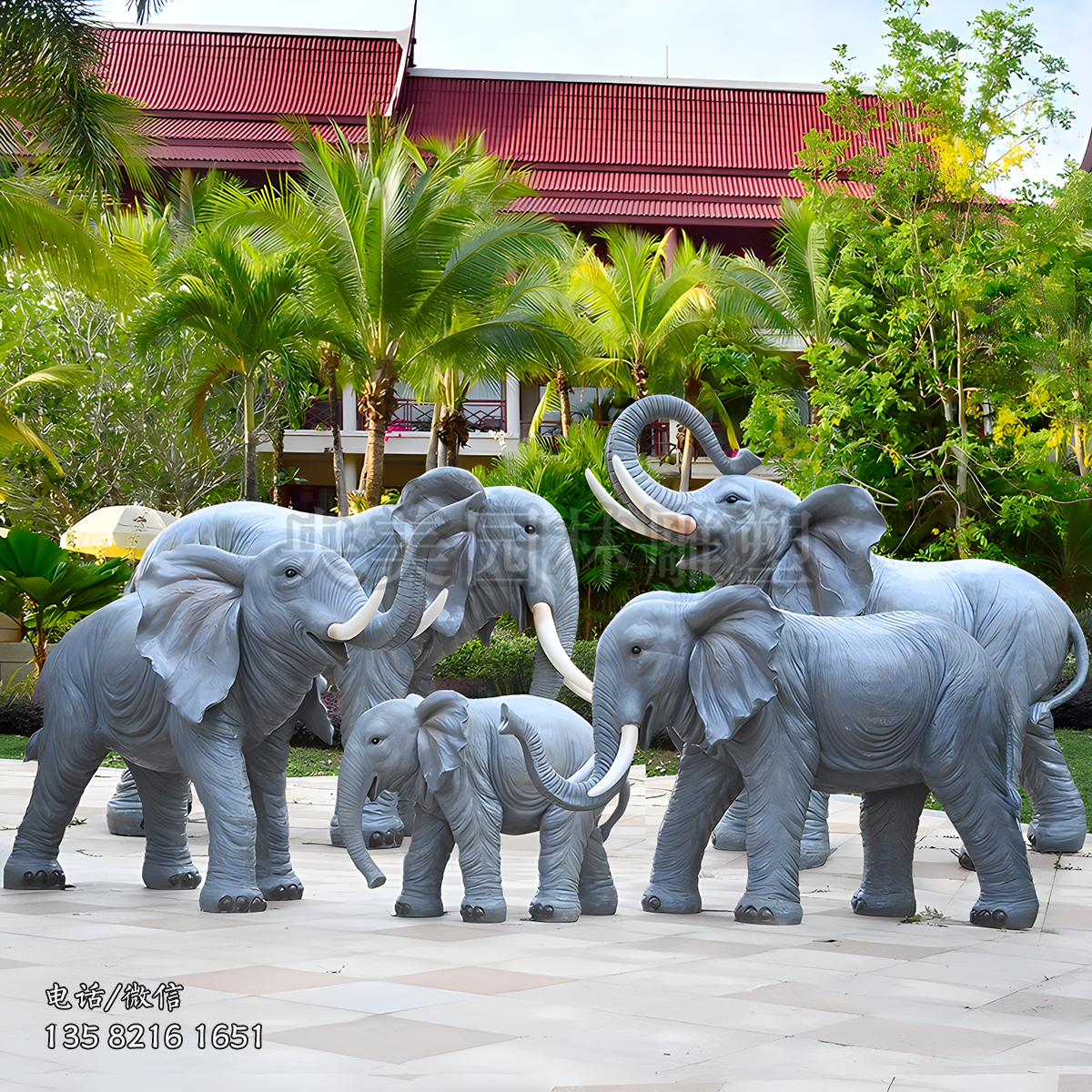 玻璃鋼仿真動(dòng)物大象雕塑