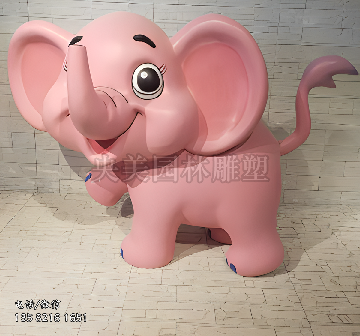 玻璃鋼卡通小象雕塑