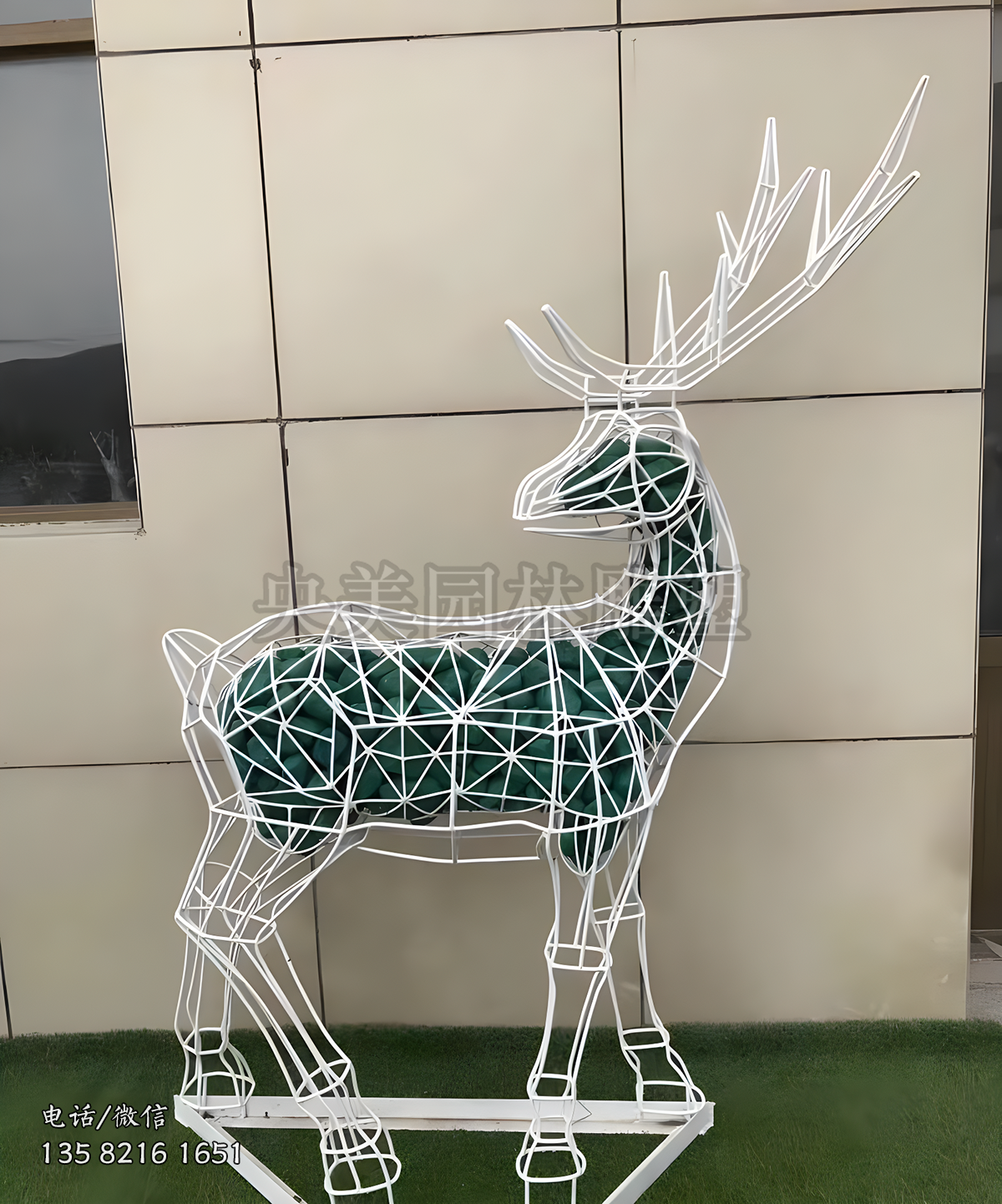 創(chuàng)意鏤空編織鹿雕塑