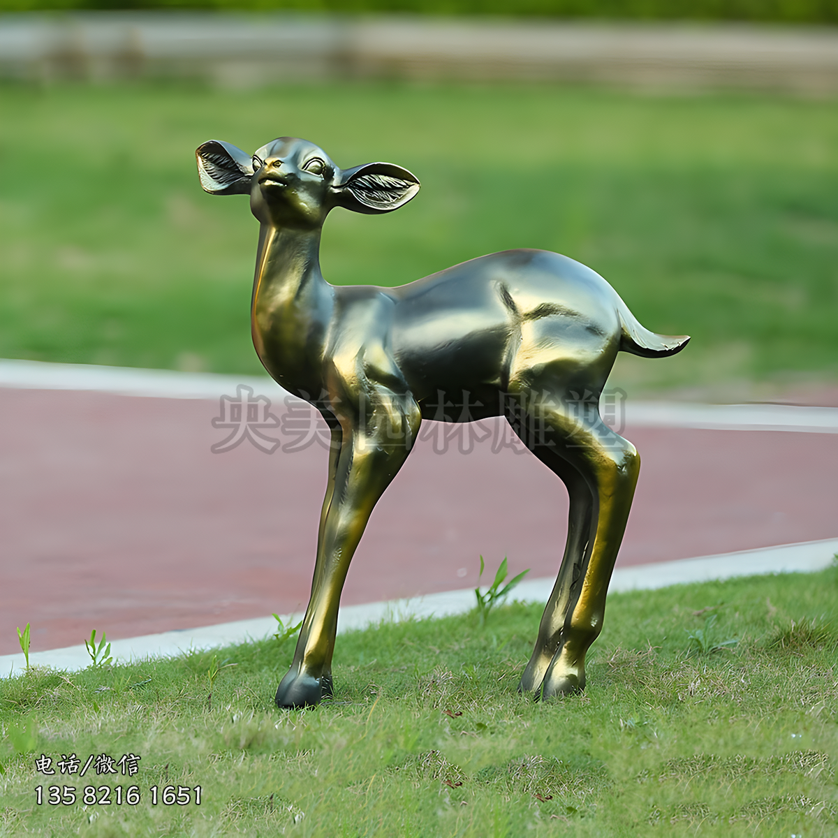 玻璃鋼仿銅小鹿雕塑