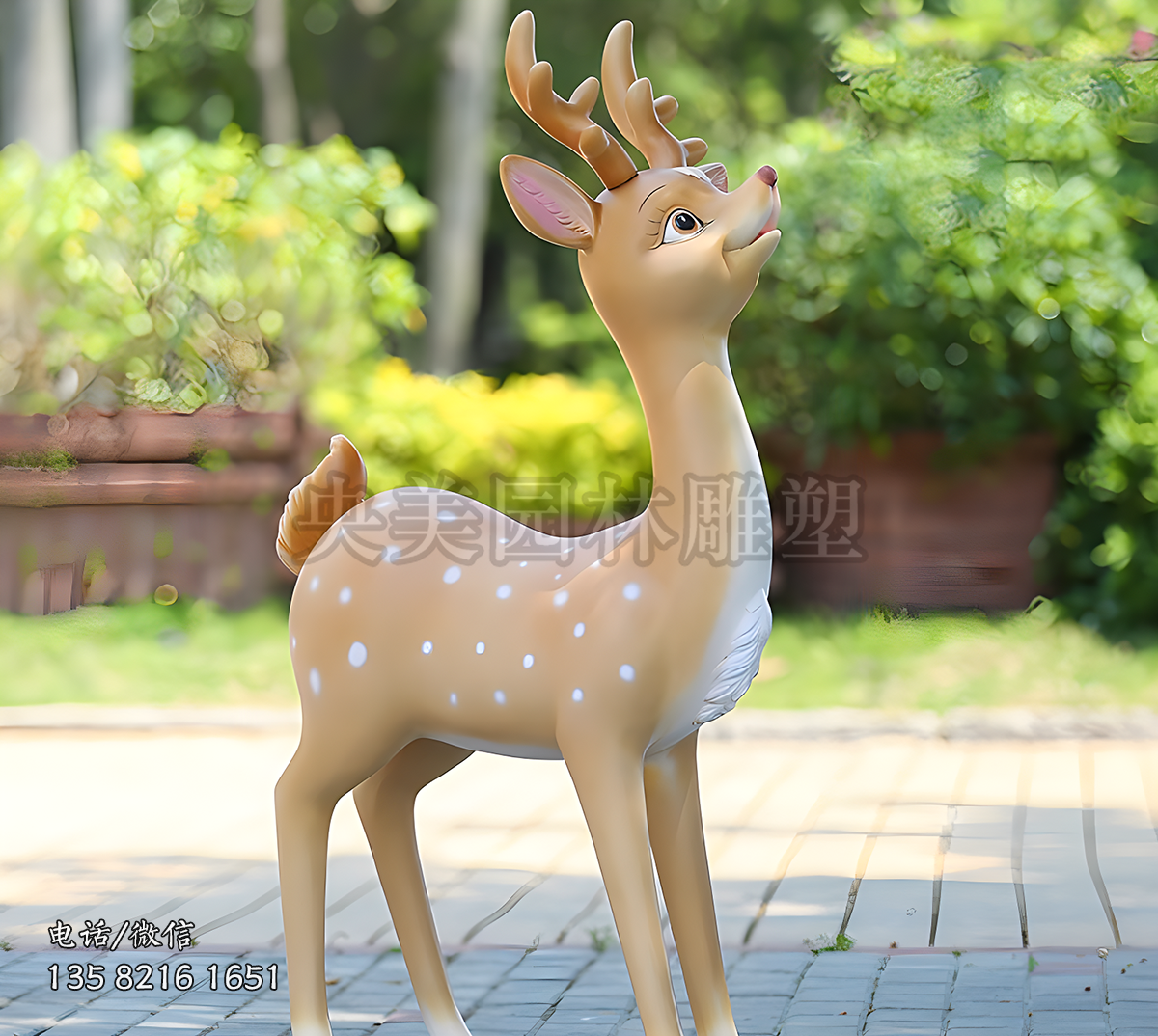 卡通梅花鹿雕塑