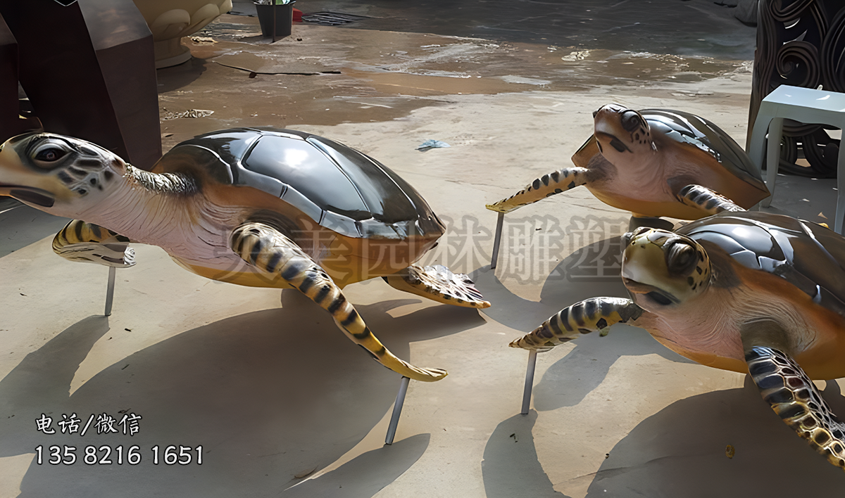 玻璃鋼仿真海龜?shù)袼軘[件