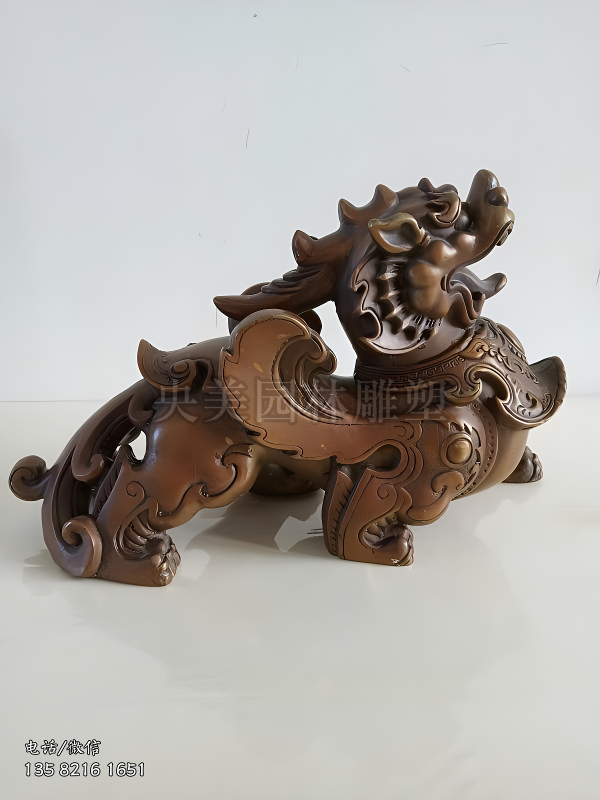 鑄銅招財貔貅銅雕擺件