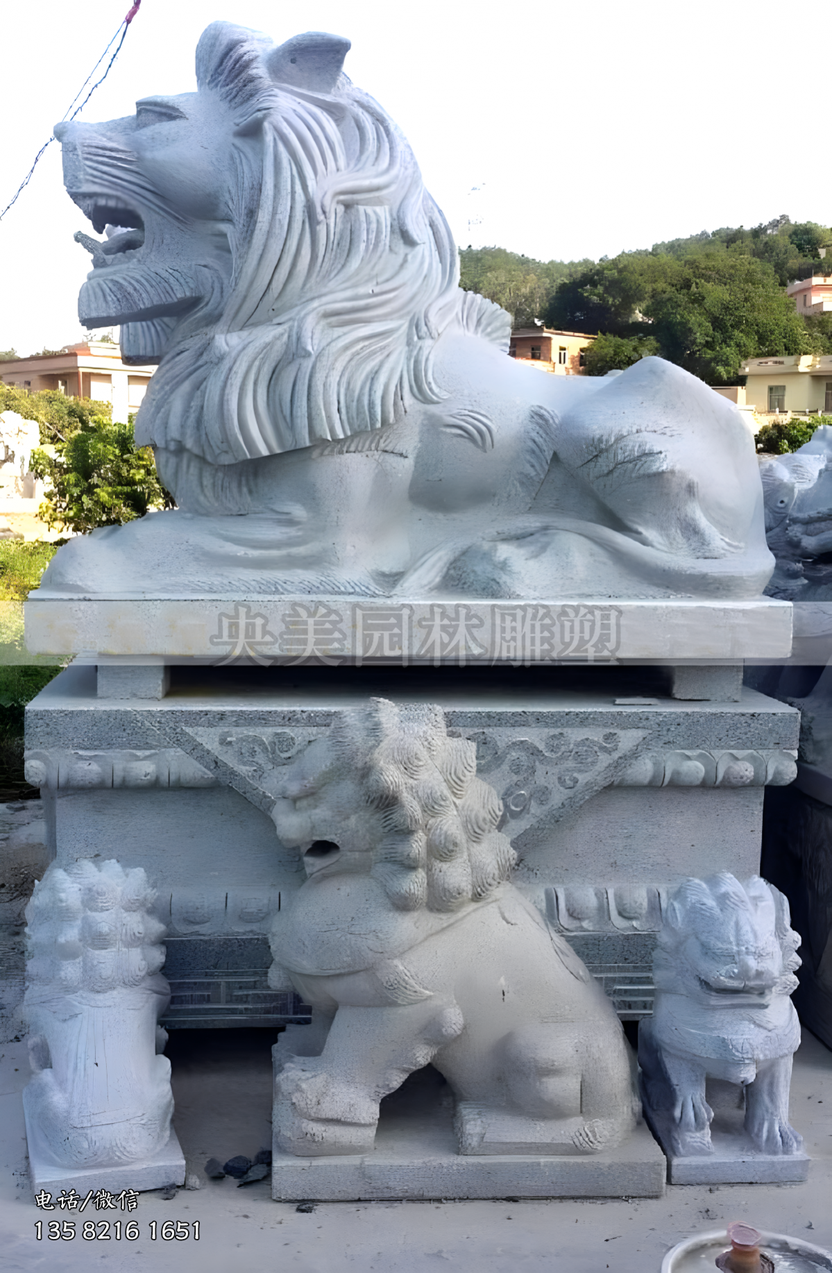 樣式各異的石雕獅子