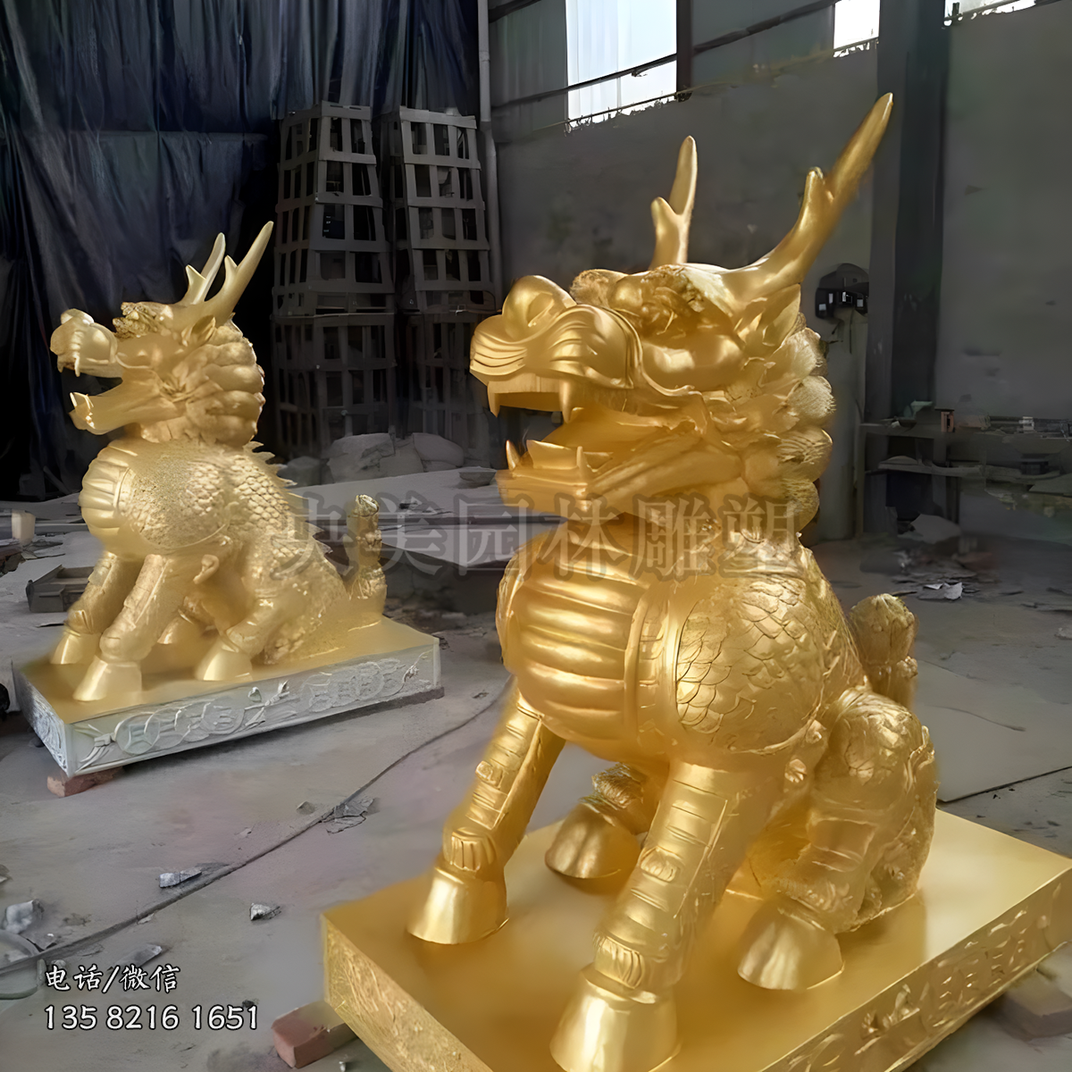 噴漆銅雕麒麟