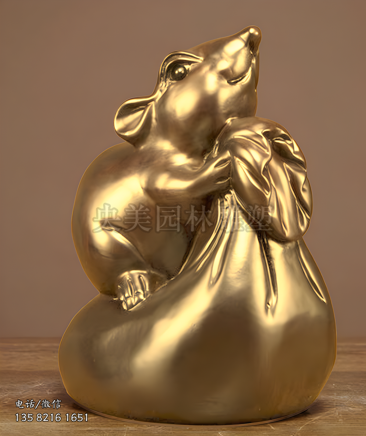 子鼠金銅老鼠雕塑