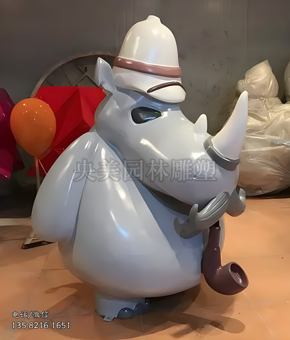 玻璃鋼動漫造型卡通河馬雕塑