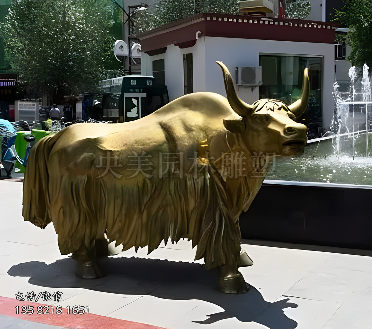 銅雕牦牛雕塑