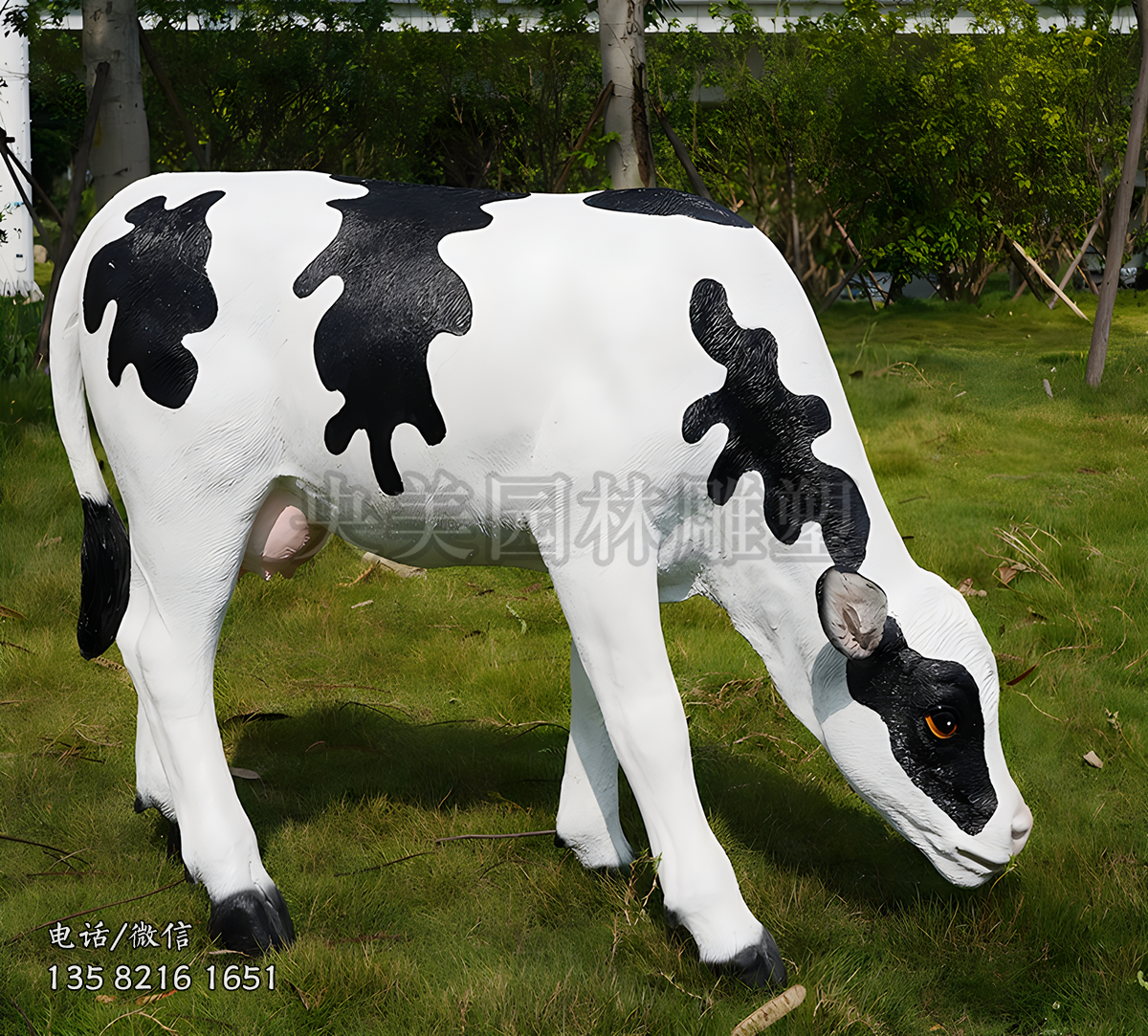 玻璃鋼仿真母奶牛雕塑