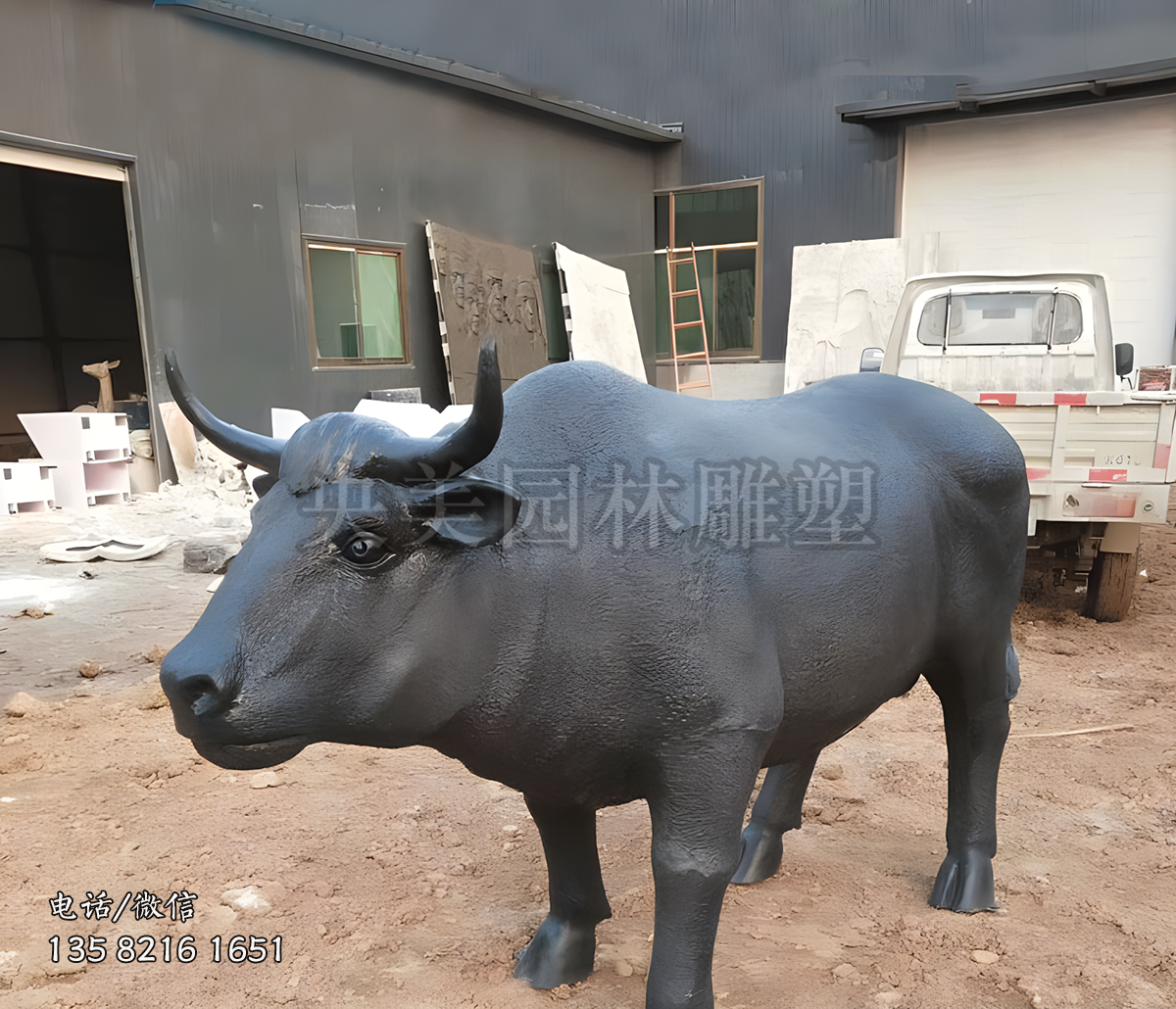 純銅鑄造仿真水牛雕塑