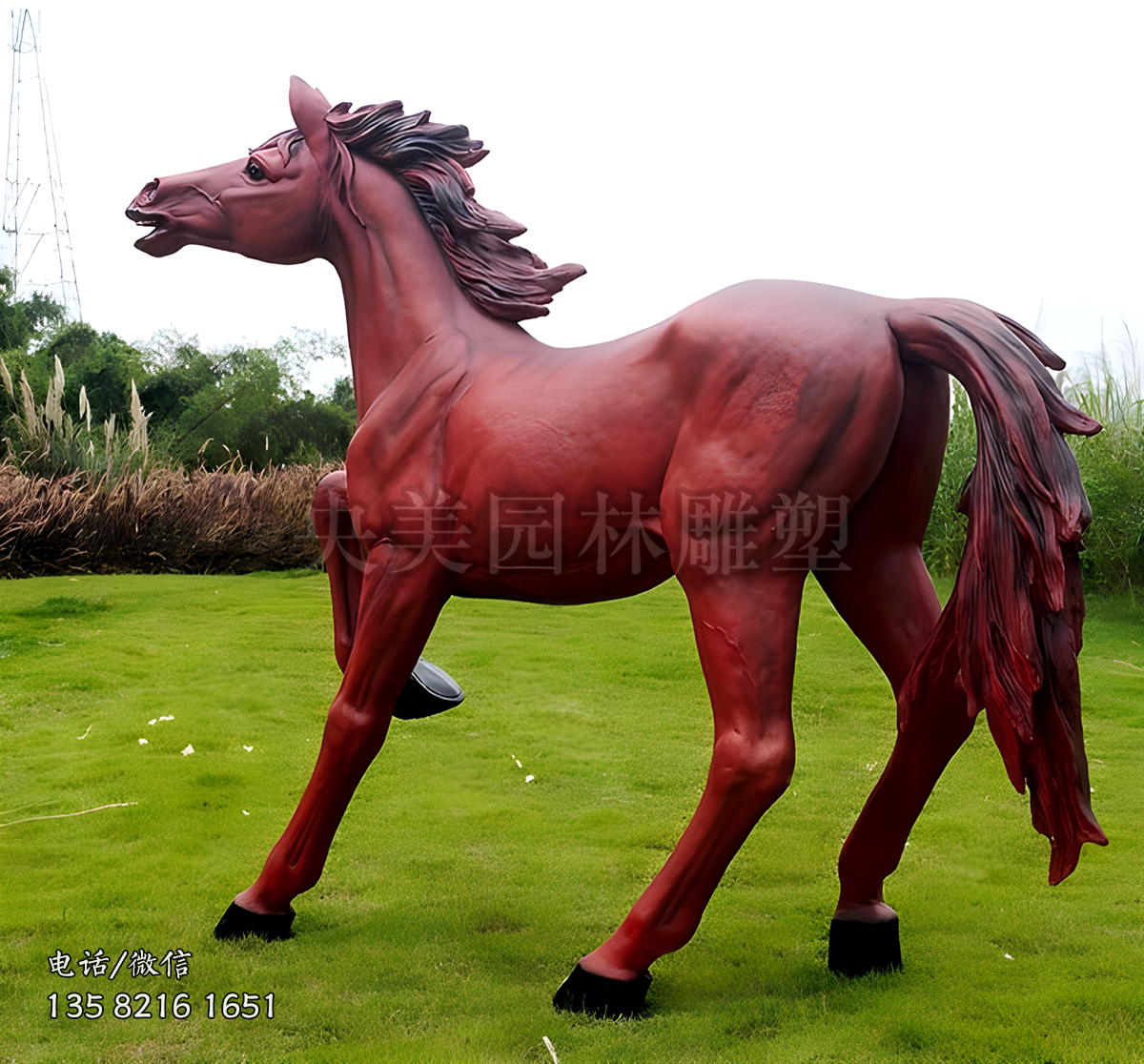 汗血寶馬玻璃鋼仿真動物雕塑