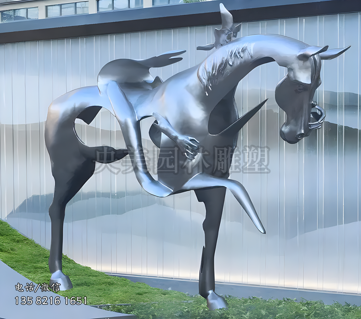 抽象創(chuàng)意騎馬藝術(shù)雕塑