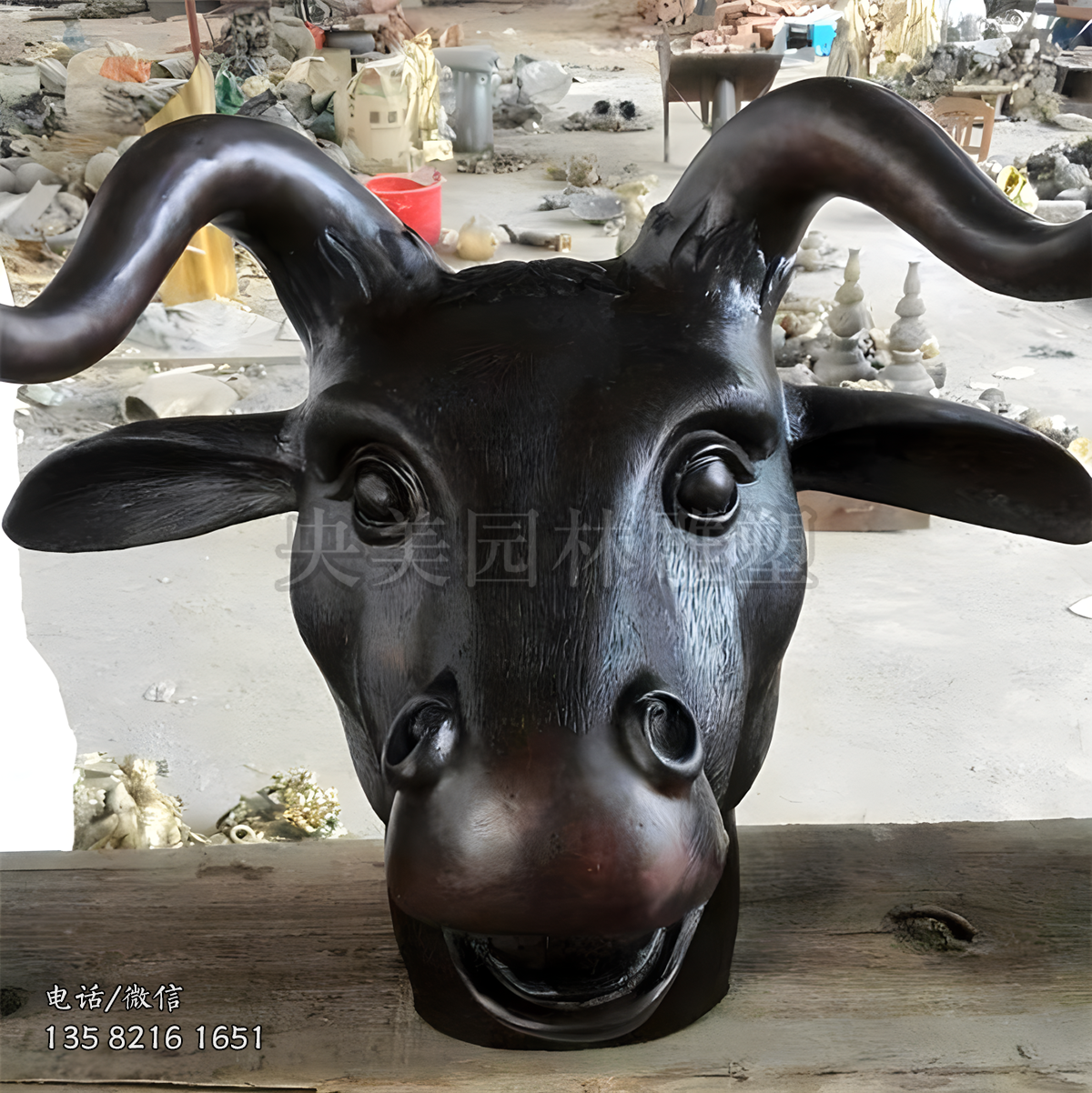 鑄銅仿真羊頭，未羊銅雕擺件
