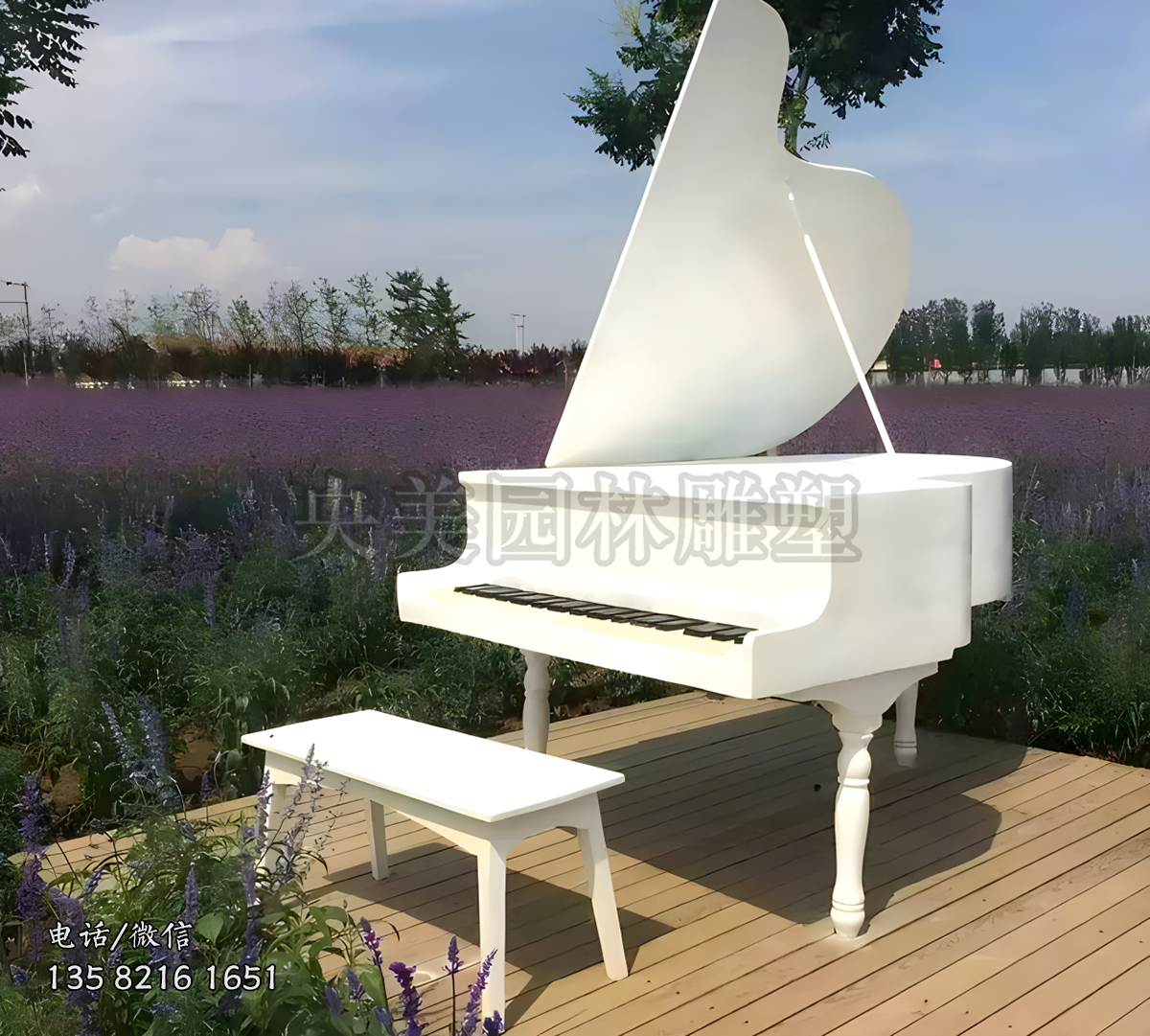 玻璃鋼鋼琴雕塑擺件
