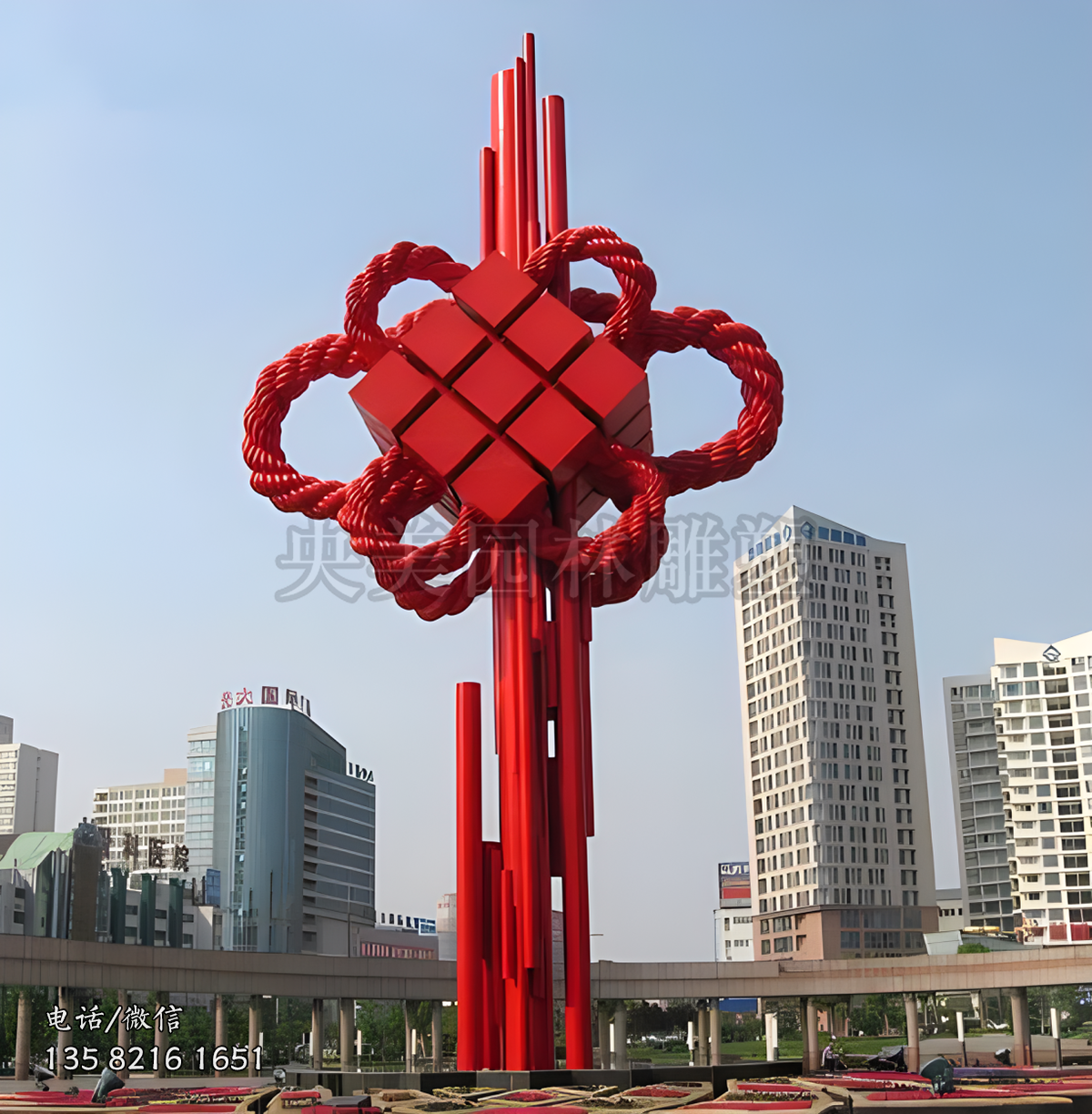 不銹鋼中國結(jié)大型景觀雕塑