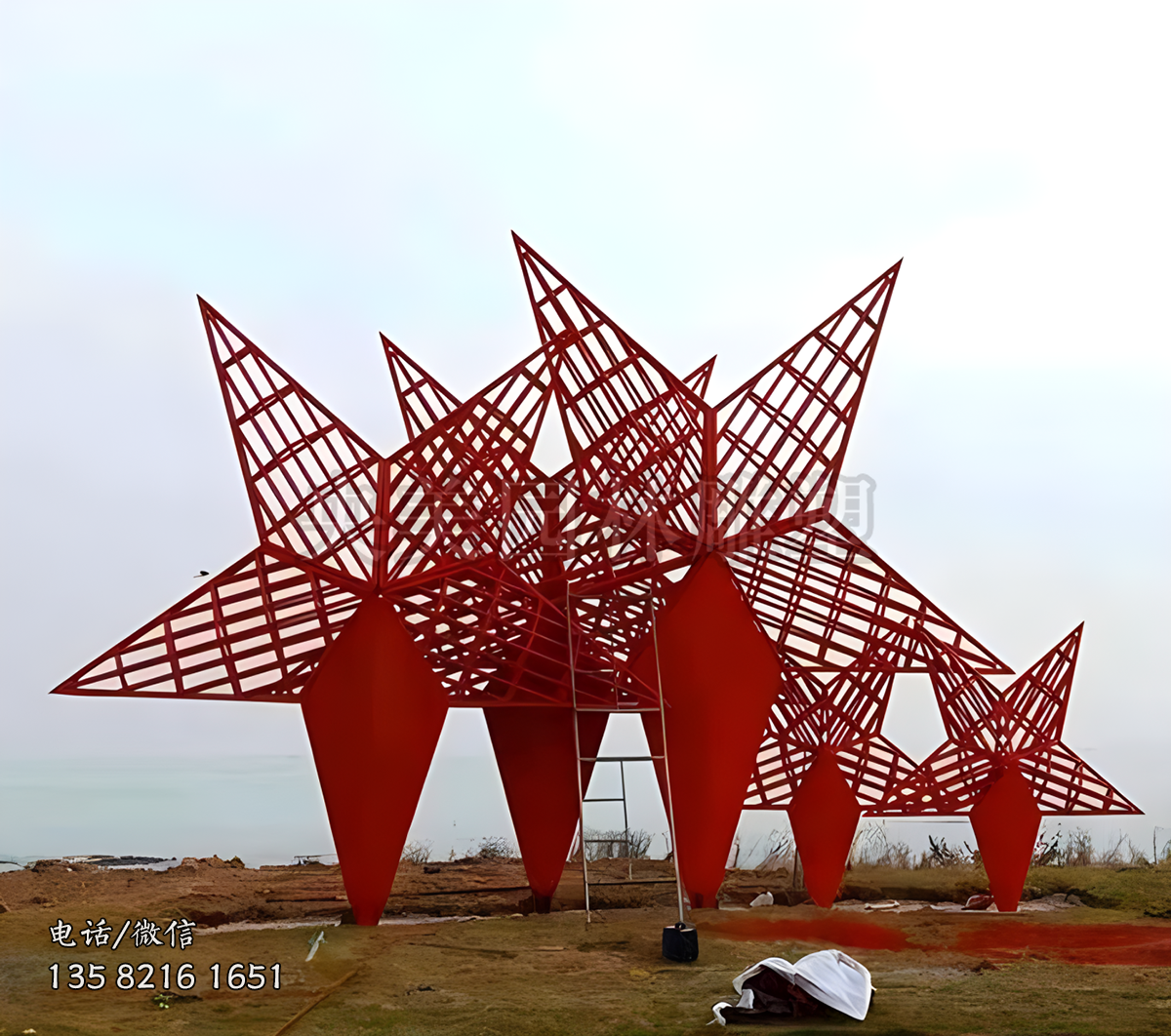 創(chuàng)意編織造型五角星雕塑