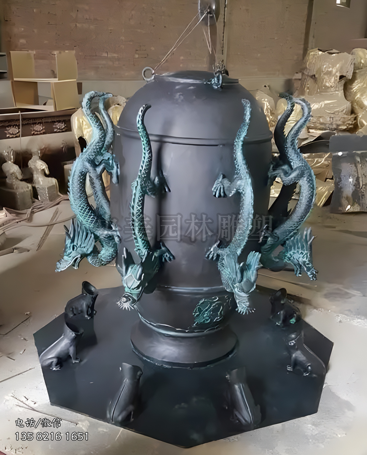 青銅鑄造地動儀銅雕