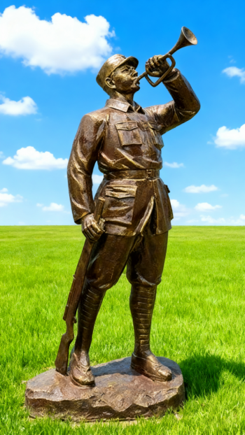 玻璃鋼仿銅紅軍雕塑 (4)
