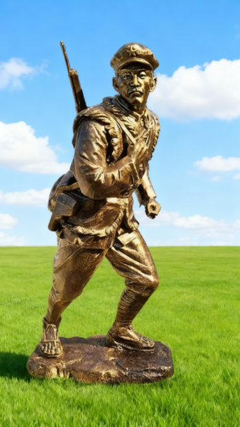 玻璃鋼仿銅紅軍雕塑 (5)