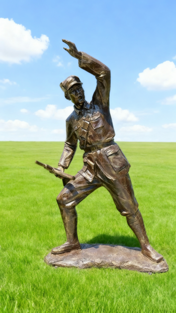 玻璃鋼仿銅紅軍雕塑 (22)