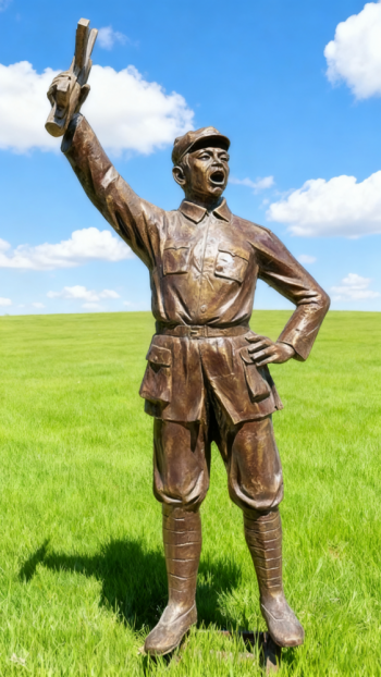 玻璃鋼仿銅紅軍雕塑 (36)