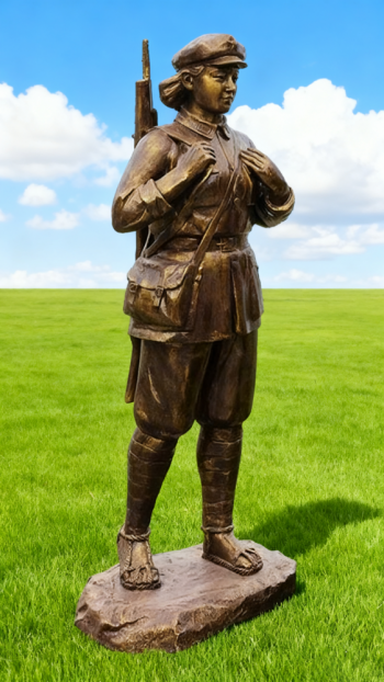 玻璃鋼仿銅紅軍雕塑 (52)