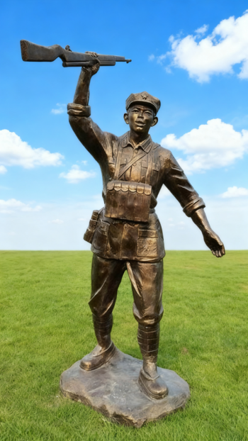 玻璃鋼仿銅紅軍雕塑 (66)