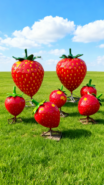 玻璃鋼仿真草莓雕塑 (6)