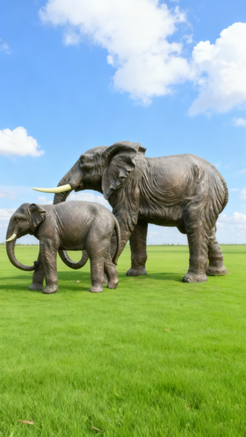 玻璃鋼仿真大象雕塑 (10)