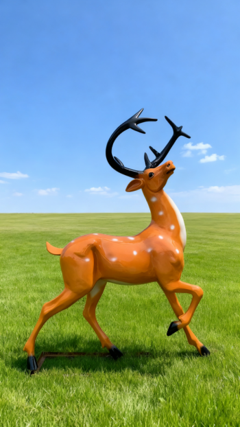 玻璃鋼仿真梅花鹿雕塑 (3)