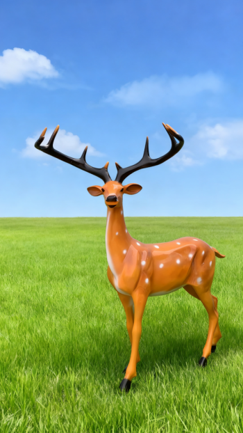 玻璃鋼仿真梅花鹿雕塑 (4)