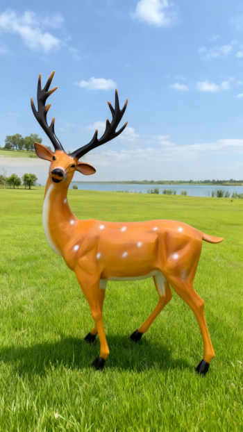 玻璃鋼仿真梅花鹿雕塑 (19)