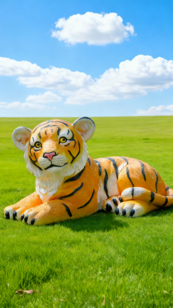 玻璃鋼仿真老虎雕塑 (1)