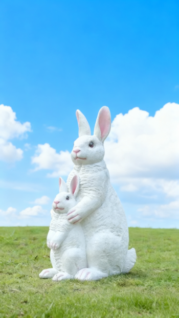 玻璃鋼仿真兔子雕塑 (1)